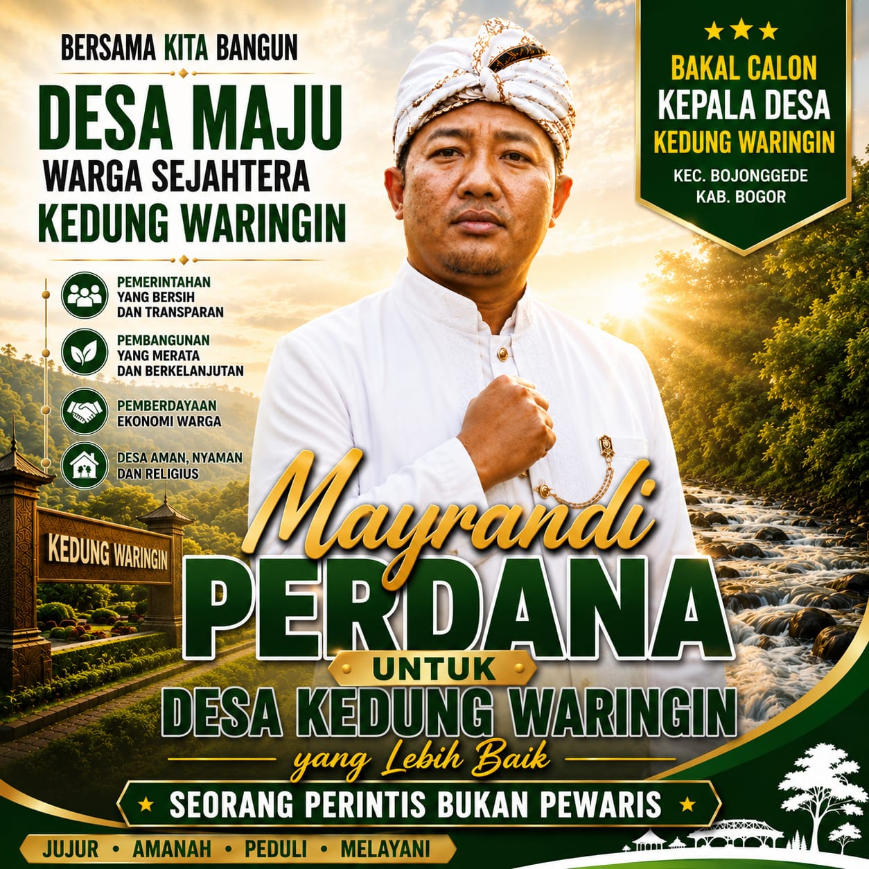 Mayrandi Perdana Bakal Calon Kepala Desa Kedung Waringin Bojonggede